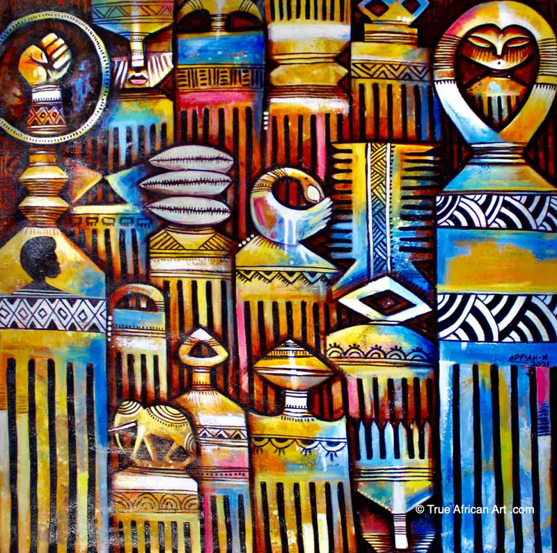 Appiah Ntaiw | Ghana | Hairpicks 4 | Original | True African Art .com