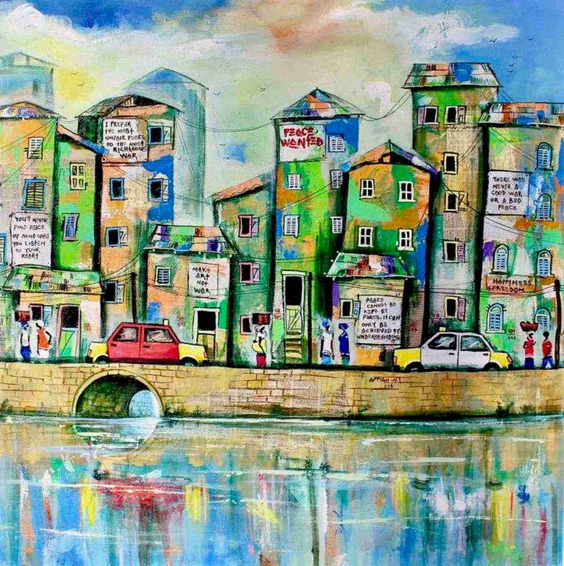 Appiah Ntiaw | Make Art not War | Unframed Original | True African Art .com