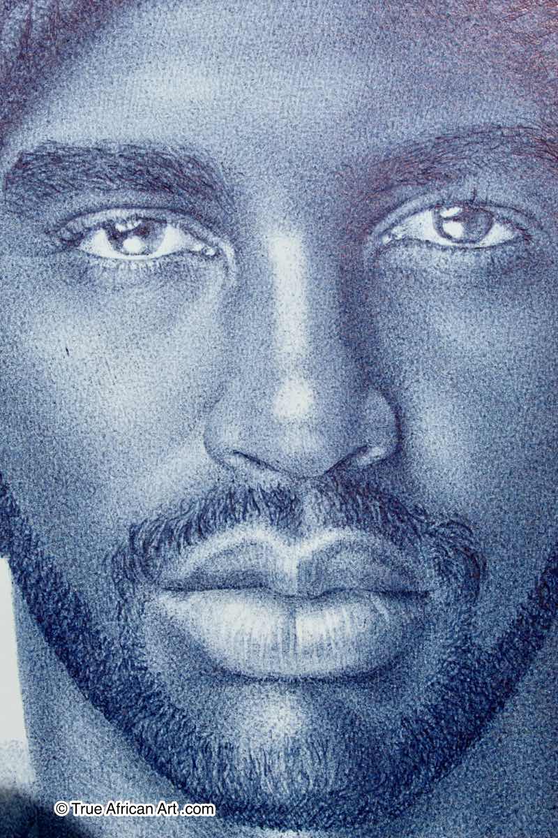 エナム・ボソカ｜エチオピア人男性｜ペン画｜True African Art.com