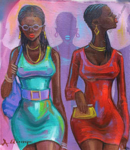Amakai |  Ghana  |  "Ghana Ladies"  |  Print  |  True African Art .com