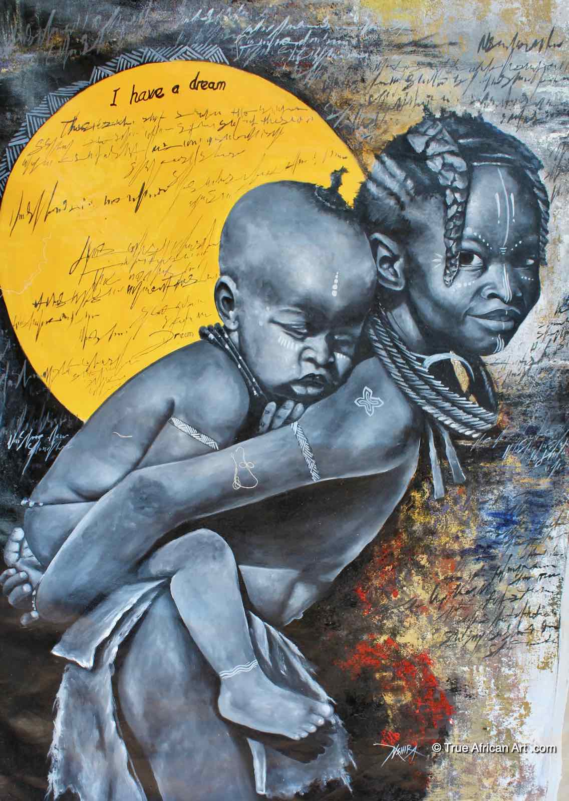 Daniel "Nshira" Akortia  |  Ghana  |  Helping Mom" |  Original  |  True African Art .com