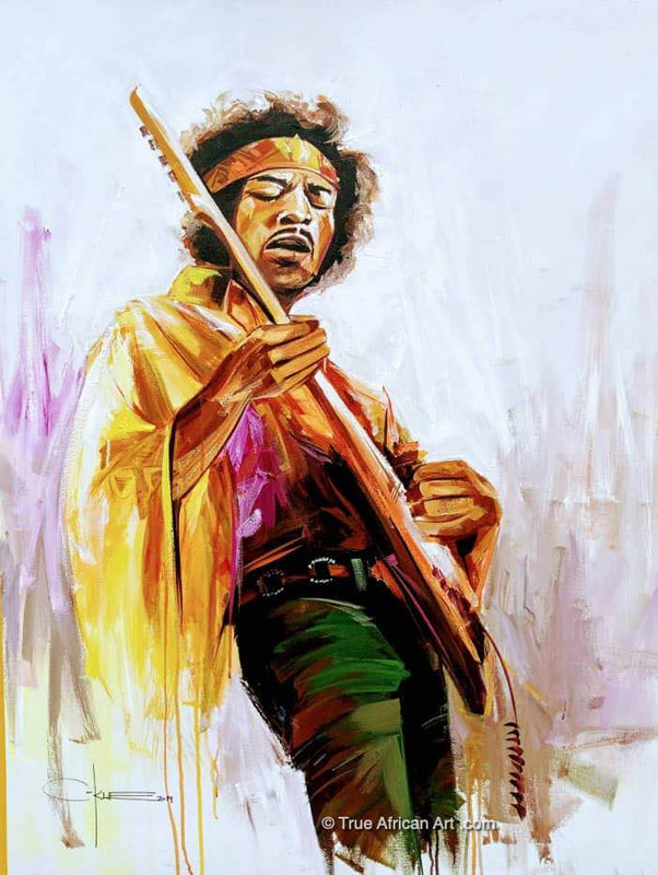 C-Kle | Ghana | Jimi Hendrix - 2022 | Original | True African Art .com