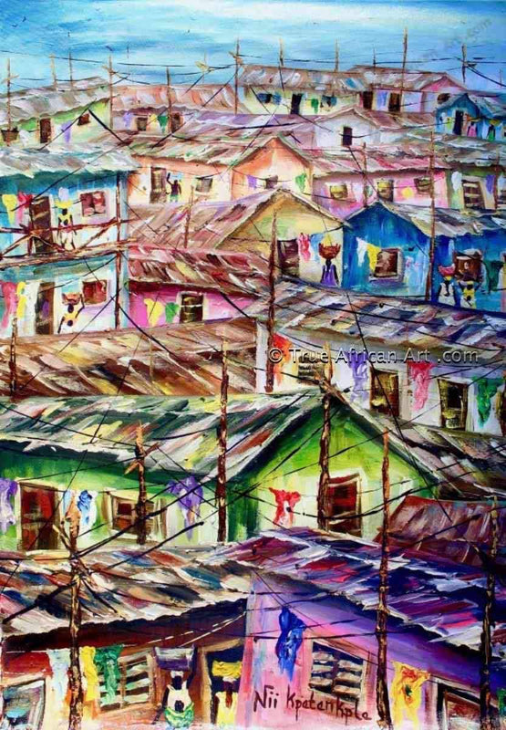 Nii Kpetenkple - Ghana  -  Together  -  Print  -  True African Art .com