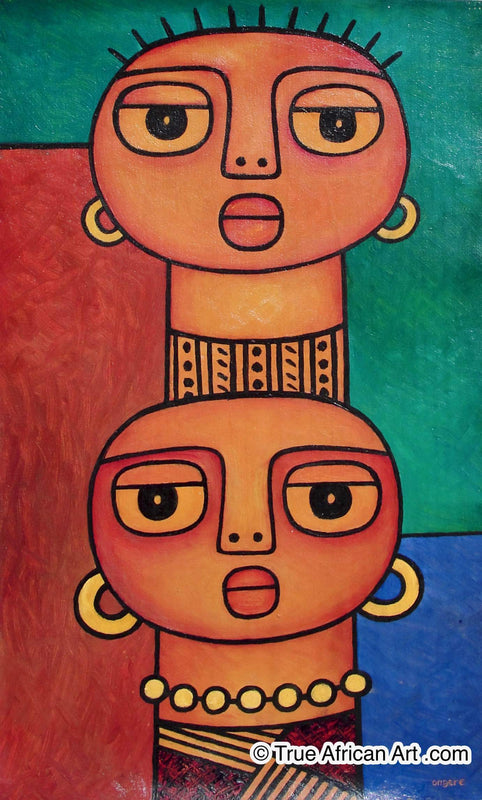 Elisha Ongere  |  Kenya  |  "Two Beauties 2"  |  Print  |  True African Art .com