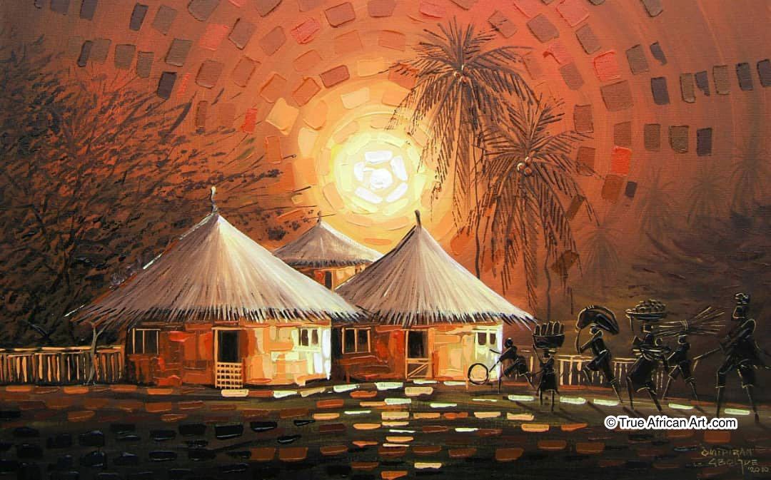 An original painting by Paul Gbolade Omidiran  |  True African Art .com