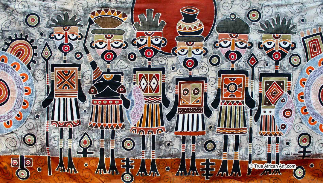 Pedro Langa | Mozambique  |  Batik - 4  |  Original  |  True African Art .com