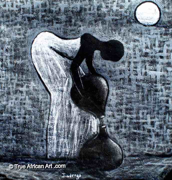 African Art Painter, John Ndungu, from Kenya.  |  True African Art .com