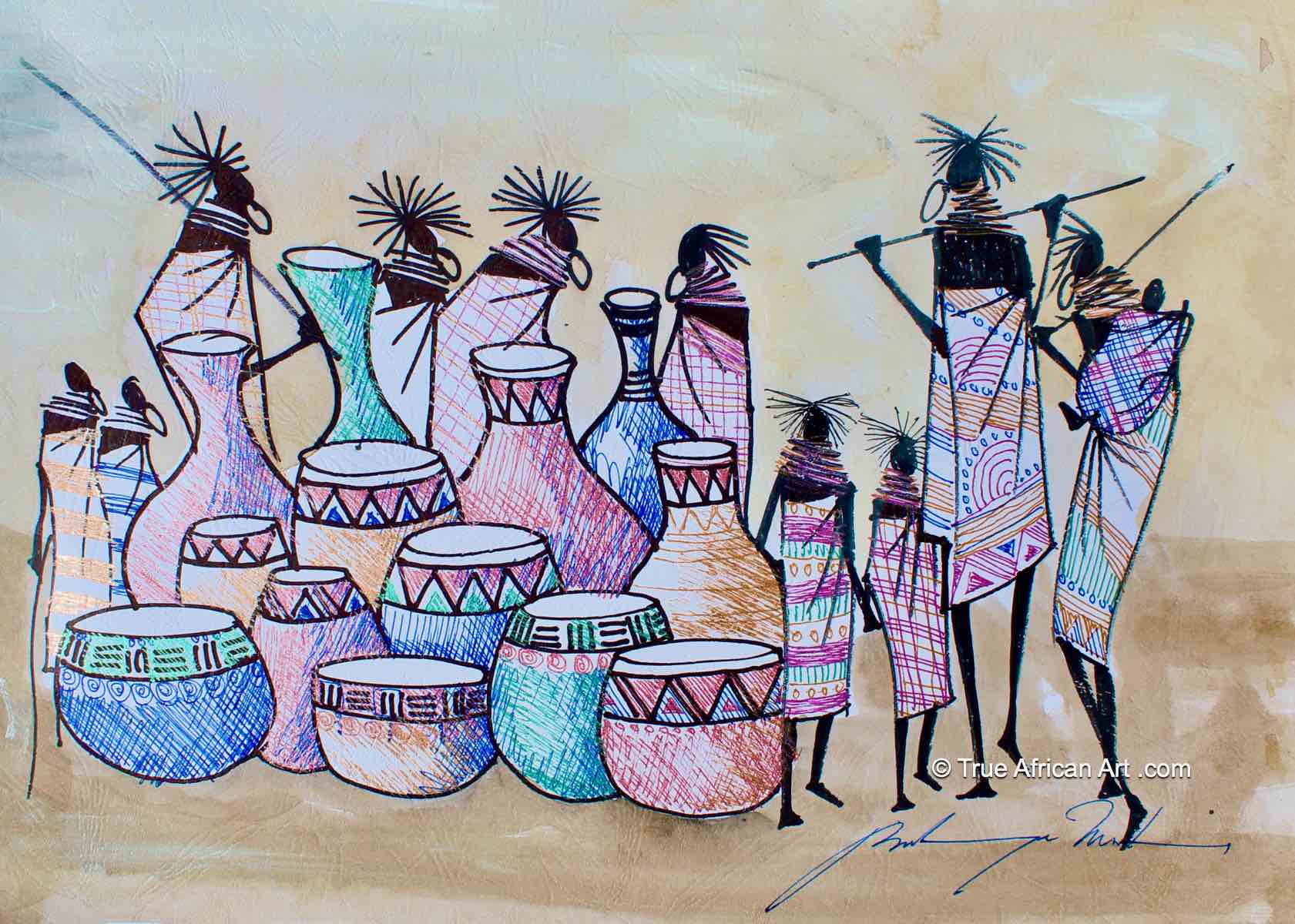 Martin Bulinya  |  Kenya  |  B-595  |  Original  |  True African Art .com