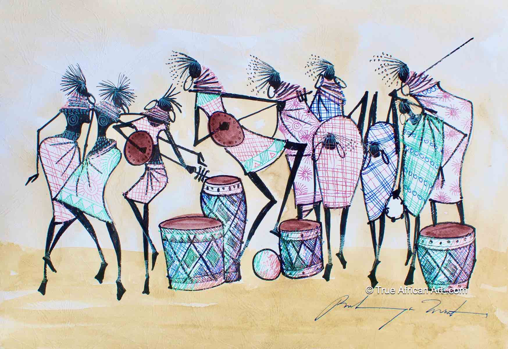 Music & Dancing African Paintings | True African Art