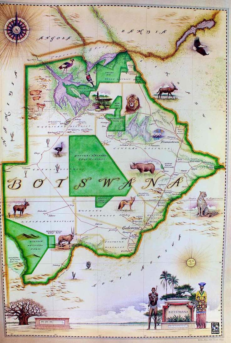 Blue Rhino Maps  |  Botswana  |  Print  |  True African Art .com