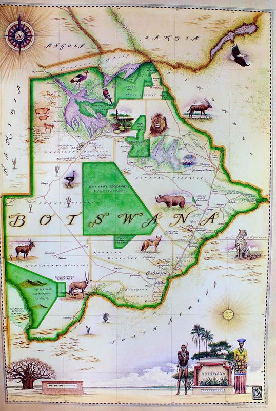 Blue Rhino Maps  |  Botswana  |  Print  |  True African Art .com