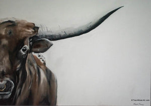 Kowie Theron | South Africa | The Bull | Original | 2 of 2 paintings | True African Art .com