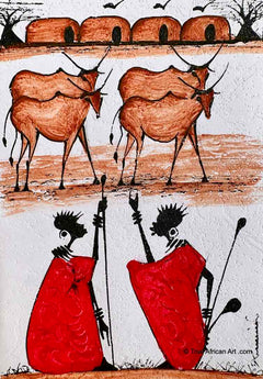 Kenyan Cards | C-329 | Hand Painted | True African Art .com