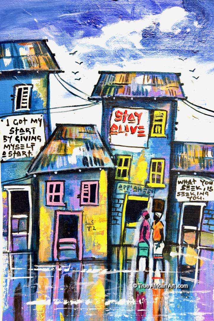 Appiah Ntiaw  |  Ghana  |  "Signs in Another City"  |  Original  |  True African Art .com