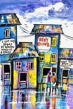 Appiah Ntiaw  |  Ghana  |  "Signs in Another City"  |  Original  |  True African Art .com