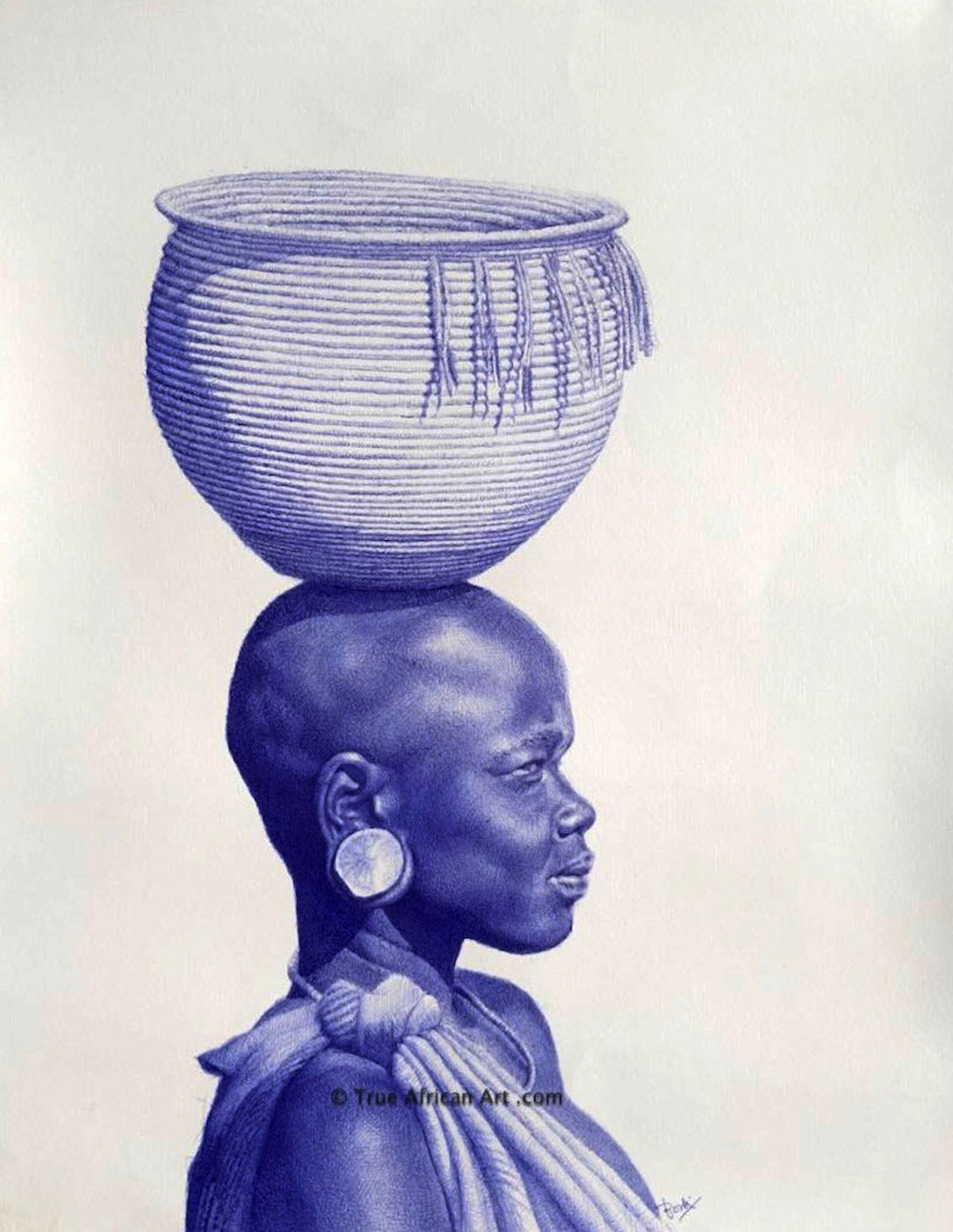 Enam Bosokah  |  Ghana  |  "Extraordinary"  |  Original  |  Bic Pen on Paper  |  True African Art .com
