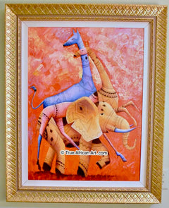 Masoud Kibwana  |  Tanzania  |  Dance of the Wildlife  |  True African Art .com