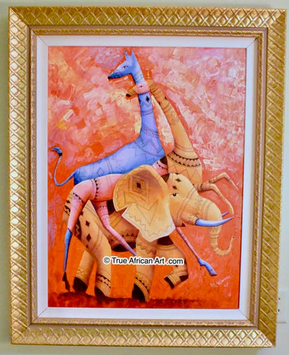 Masoud Kibwana  |  Tanzania  |  Dance of the Wildlife  |  True African Art .com