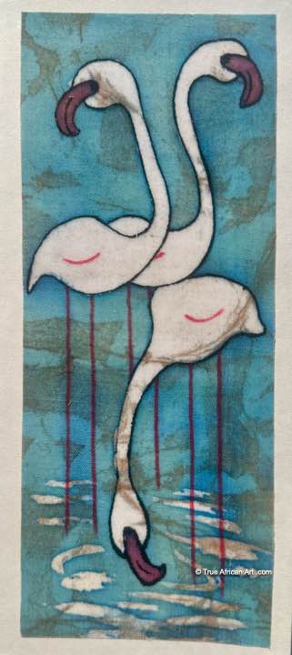 Mt. Kenya Card  |  Flamingo Batik |  Handmade  |  True African Art .com   