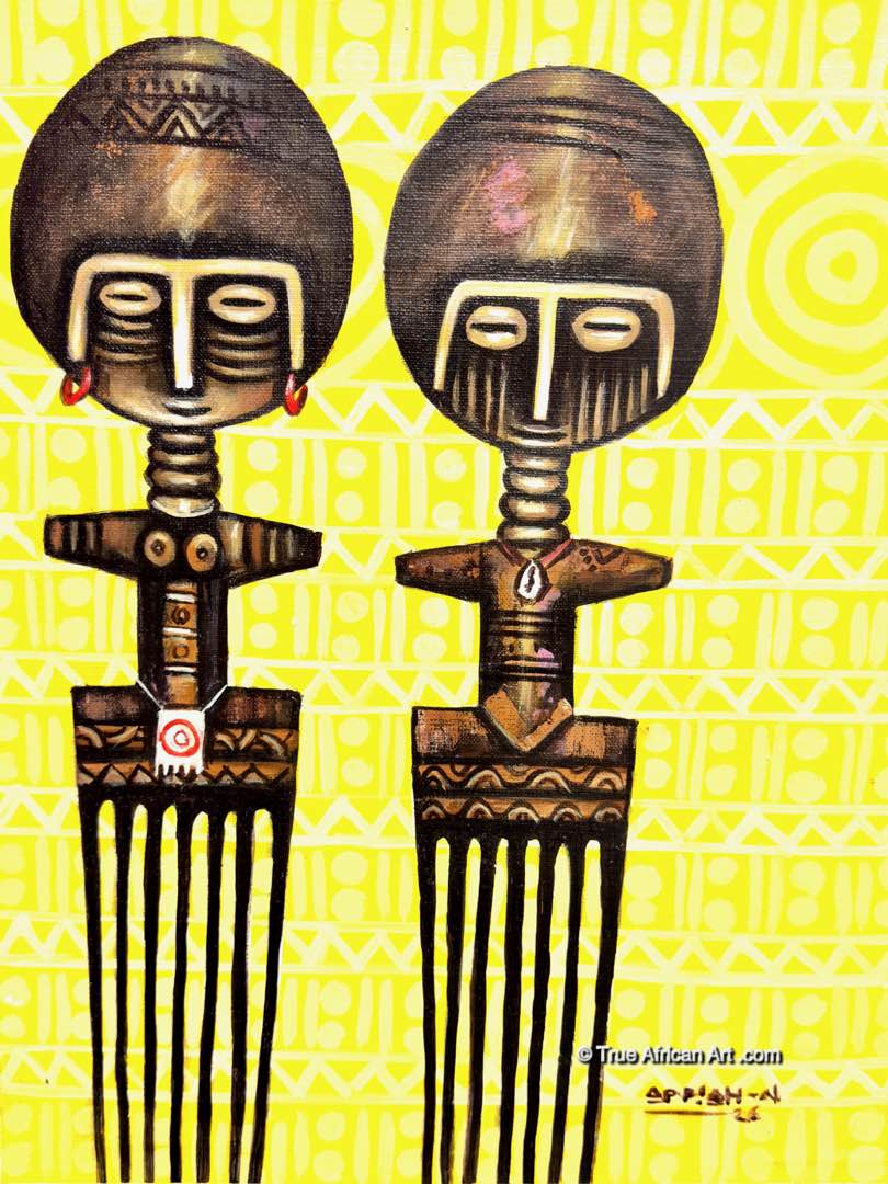 Appiah Ntiaw  |  Ghana  |  "Hair Cuts"  |  Original  |  True African Art .com
