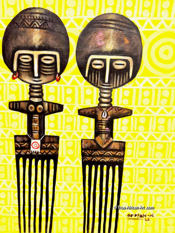Appiah Ntiaw  |  Ghana  |  "Hair Cuts"  |  Original  |  True African Art .com