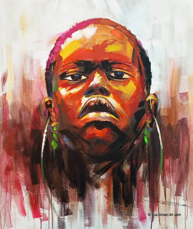 C-Kle  |  Ghana  |  "I am Strong"  |  Hand Painted  |  True African Art .com