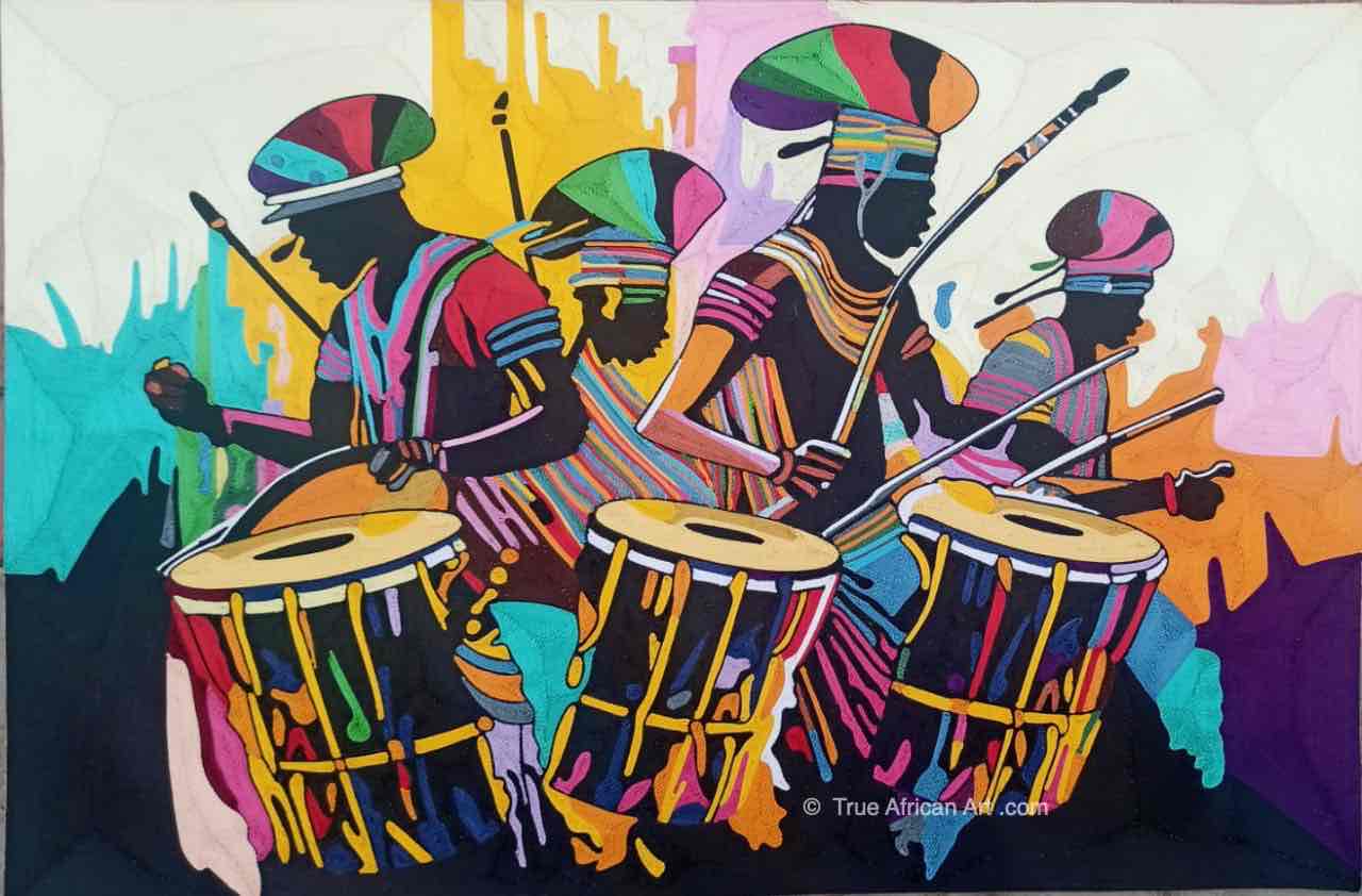 Warm African painting, Africans online instruments