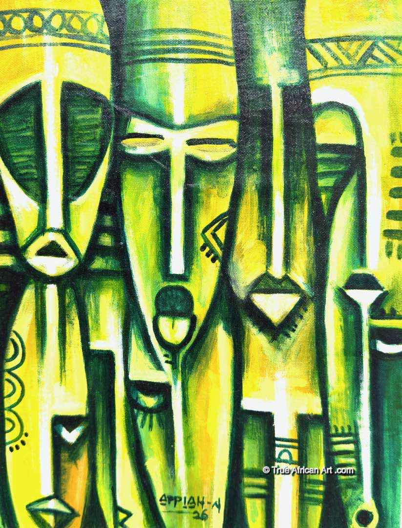 Appiah Ntiaw  |  Ghana  |  "Just Green"  |  Original  |  True African Art .com