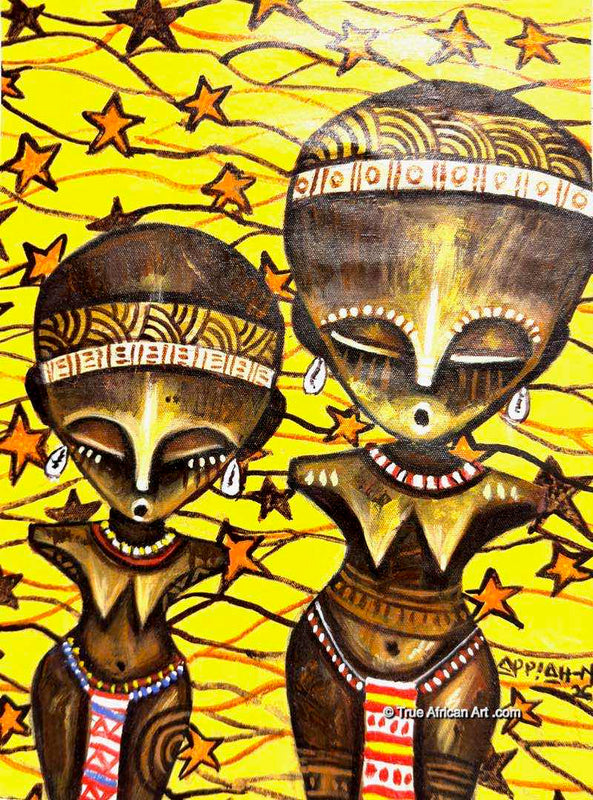 Appiah Ntiaw  |  Ghana  |  "Learning from Mother"  |  Original  |  True African Art .com