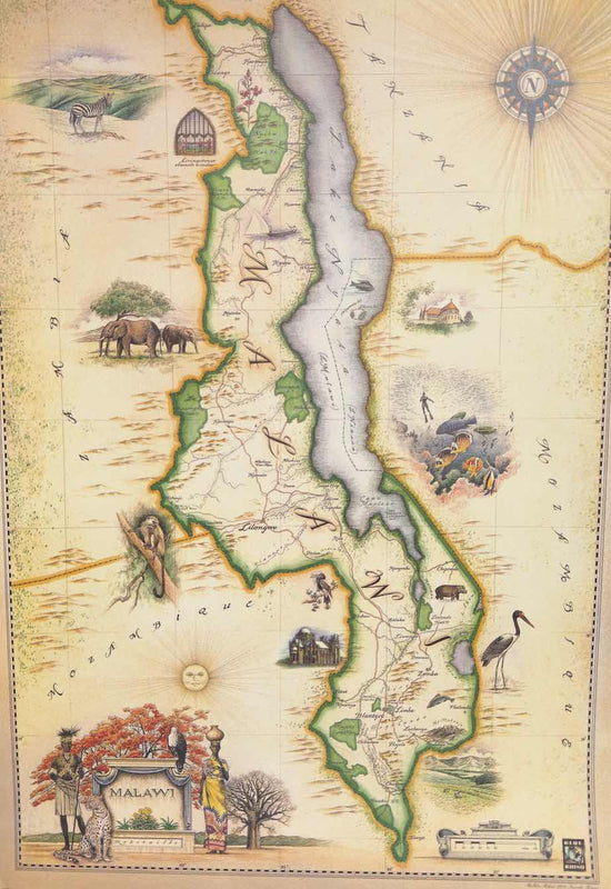 Blue Rhino Maps  | Malawi  |  Print  |  True African Art .com