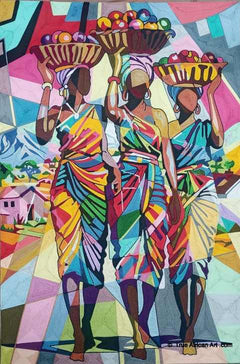 Yeboah's  |  Ghana  |  Market Women  |  Hand Sewn  |  True African Art .com