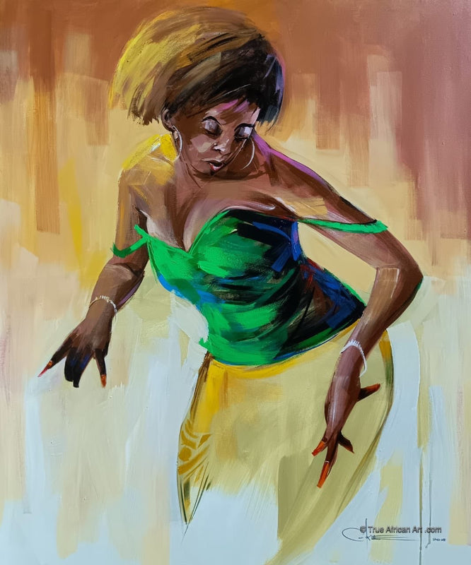 C-Kle  |  Ghana  |  "Mom needs to Dance too!"  |  Hand Painted  |  True African Art .com