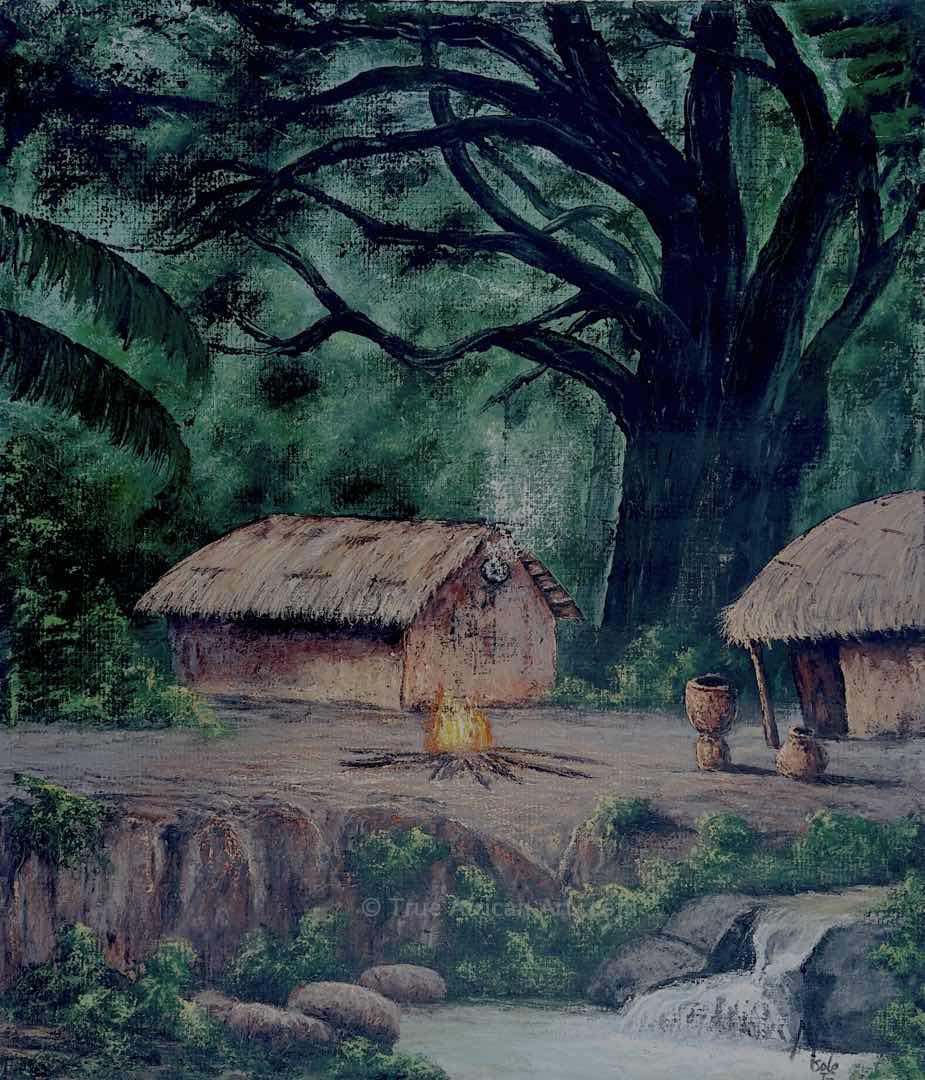 Stephen Msole Kiswanta  |  Tanzania  |  "Nightlight" |  Original    True African Art .com