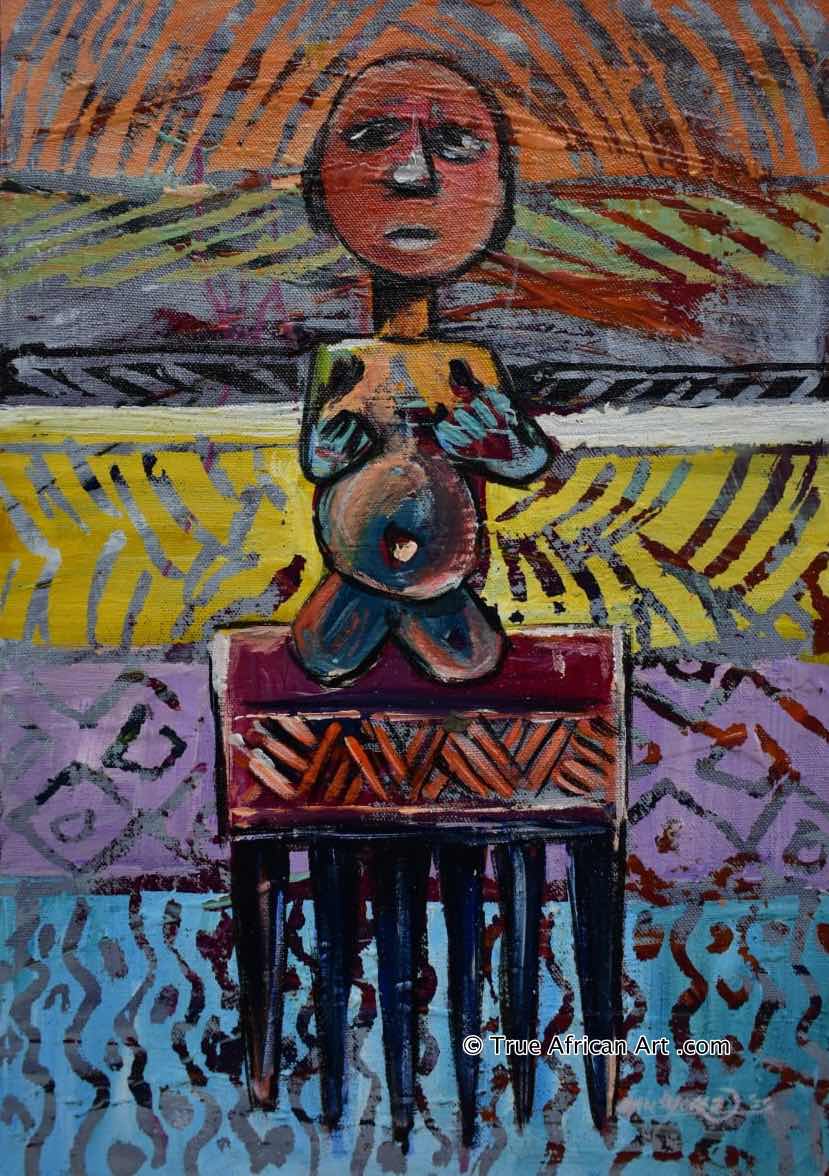 Martin Musyoka  |  Kenya  |  "Matriarch Portrayal"  |   Original  |  True African Art .com