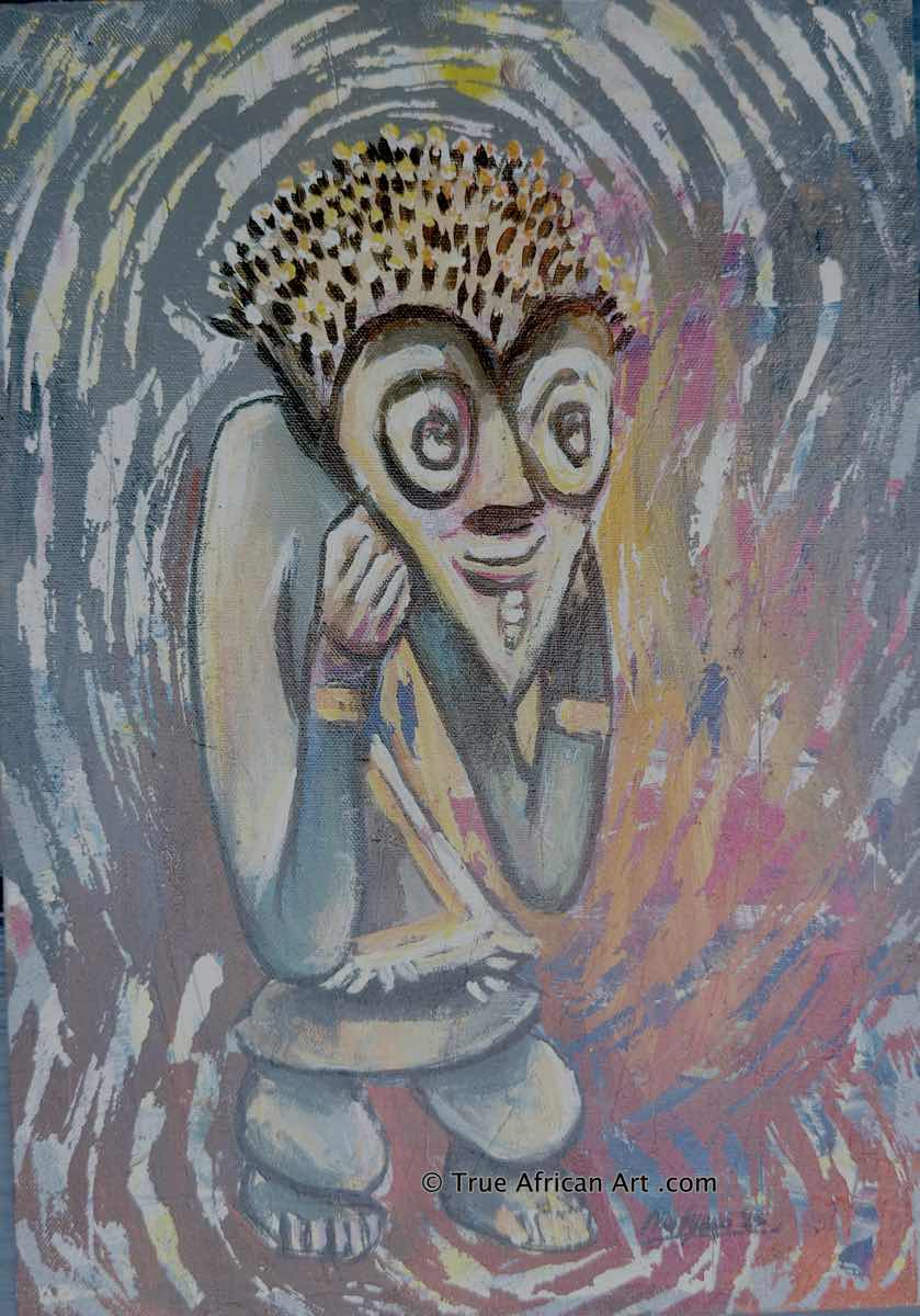 Martin Musyoka  |  Kenya  |  "Stoned in Africal"  |   Original  |  True African Art .com