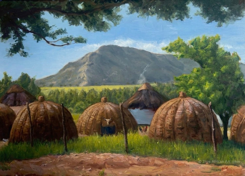 Pile  |  Malawi  |  "Traditional Swazi Residence"  |  Original  |  True Africa Art com