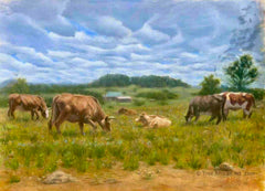 Pile  |  Malawi  |  "Wild Bulls Grazing"  |  Original  |  True African Art .com
