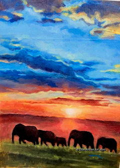 Adam Abdulai  |  Ghana |  "Sunset" |  Original  |  True African Art .com