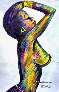 Appiah Ntiaw  |  Ghana  |  "Taking It All In"  |  Original  |  True African Art .com