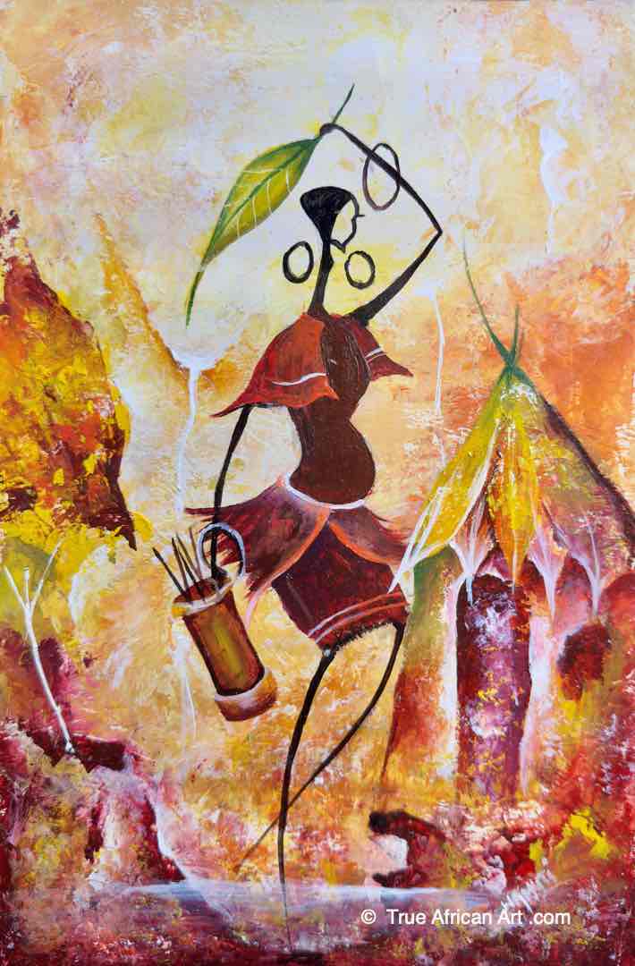 Willie Wamuti  |  Kenya  |  To the Village  |  Original  |  True African Art .com