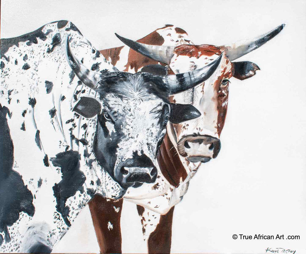 Kowie Theron |  South Africa  |  "Nguni Cattle"  |  Original  |  True African Art .com