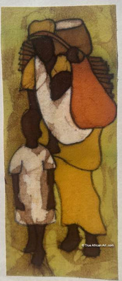 Mt. Kenya Card  |  Worker-2 Batik |  Handmade  |  True African Art .com   