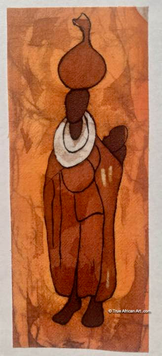 Mt. Kenya Card  |  Worker 3 Batik |  Handmade  |  True African Art .com   