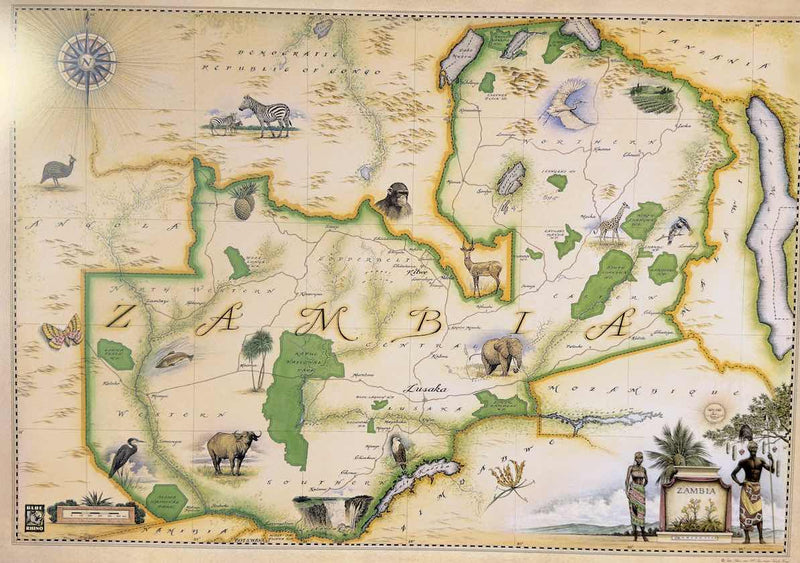 Blue Rhino Maps  |  Zambia  |  Print  |  True African Art .com