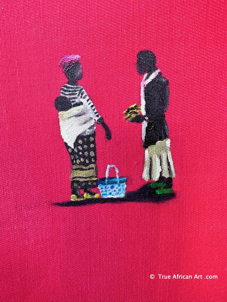Seleman Kubwimana | Rwanda | "Inside the Color - 13 - Close up | Hand Painted | True African Art .com