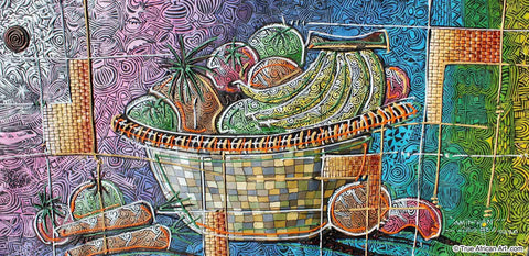 Paul Gbolade Omidiran | Nigeria | "Fruit Basket"  |  Original and Print  | True African Art .com