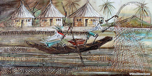Paul Gbolade Omidiran  |  Nigeria  |  Fishing Village  |  Original and Print  |  True African Art .com