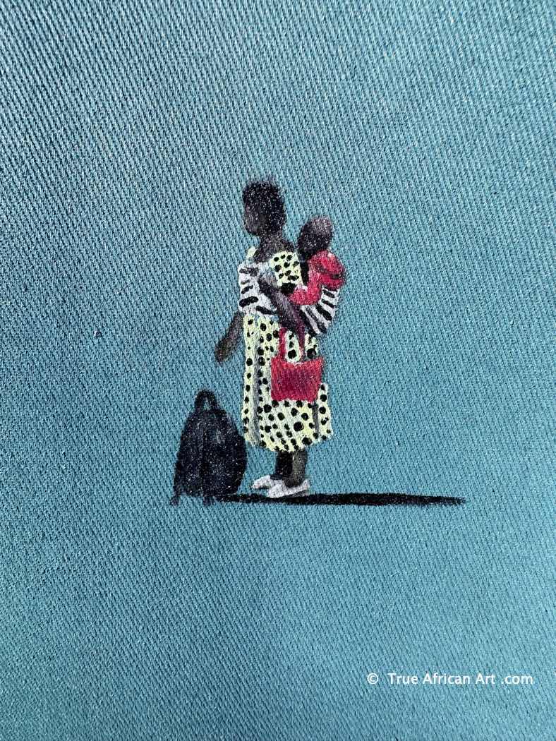 Seleman Kubwimana | Rwanda | "Inside the Color - 20" - Close up | Hand Painted | True African Art .com