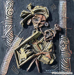 Paul Gbolade Omidiran  |  Nigeria  |  "Mother and Child - Nigeria" |  Original and Print  |  True African Art .com