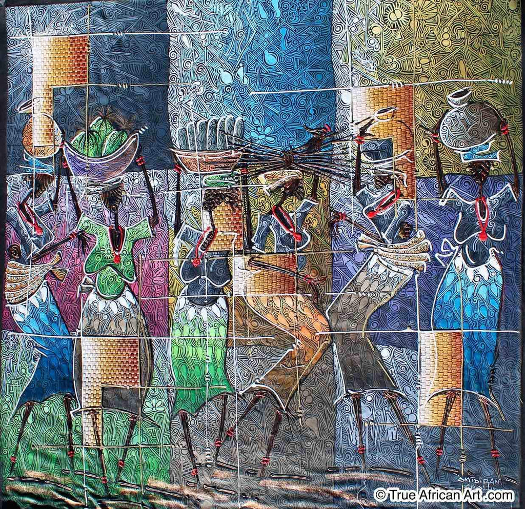 Paul Gbolade Omidiran | Nigeria | "Market Women" |  Original and Print  | True African Art .com
